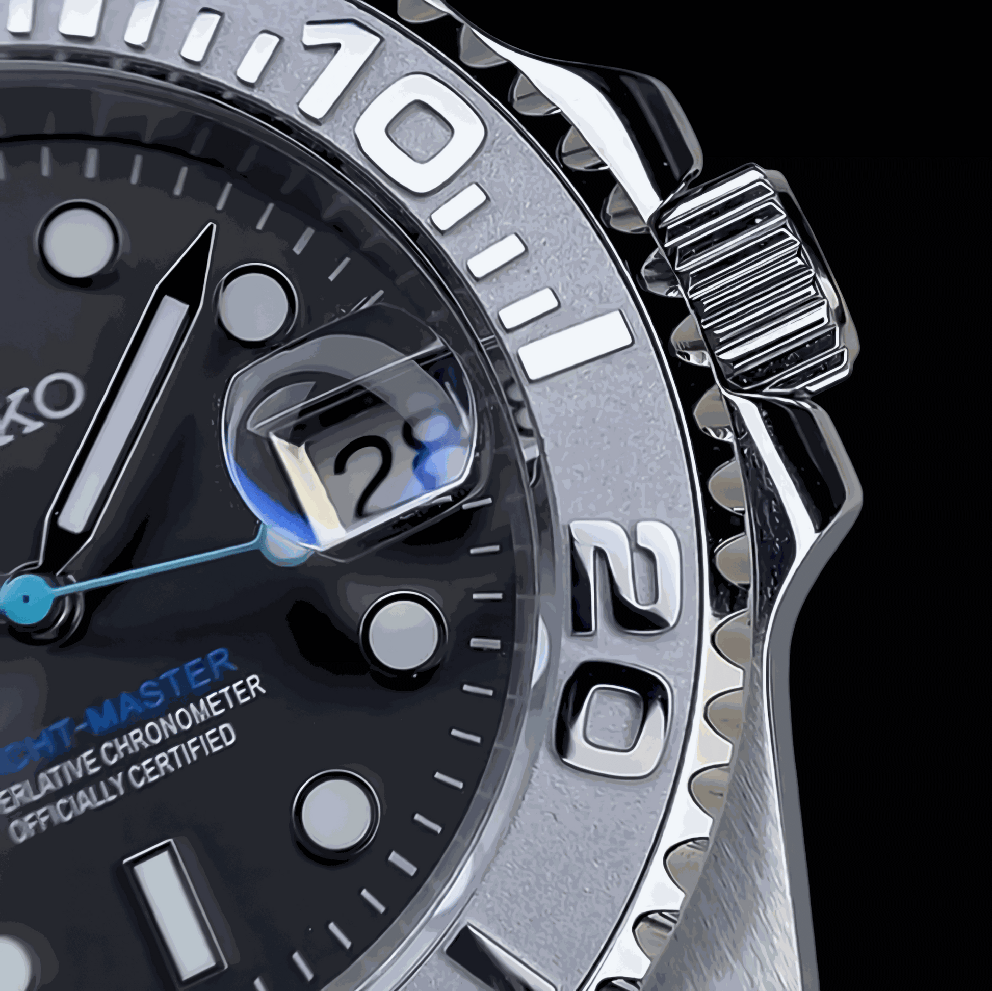 Modded Seiko Black Silver Seikomaster Diver Series - MODTIME