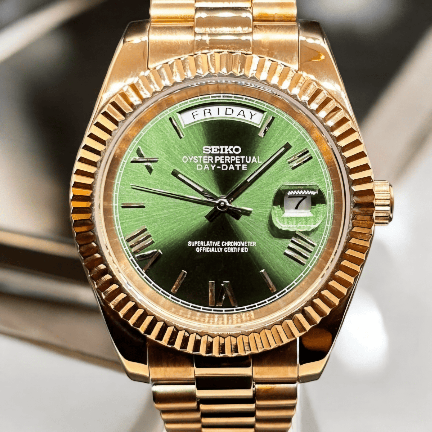 Modded Seiko Day - Date Green Dial Series - Modtime - MODTIME