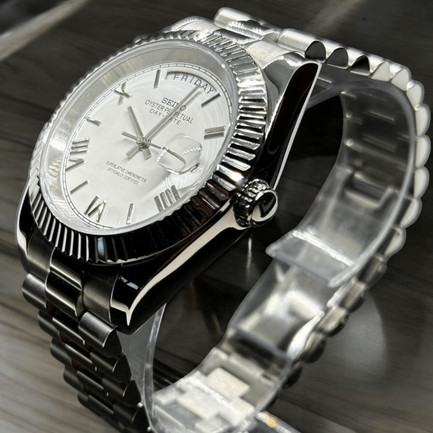 Modded Seiko DayDate White Dial Series - Modtime - MODTIME