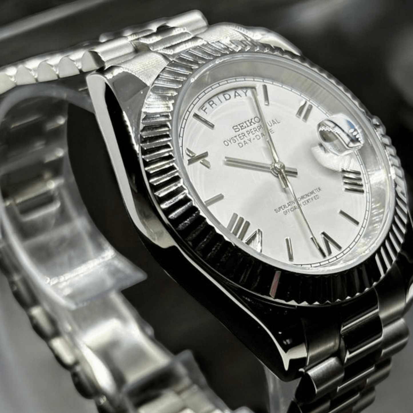 Modded Seiko DayDate White Dial Series - Modtime - MODTIME