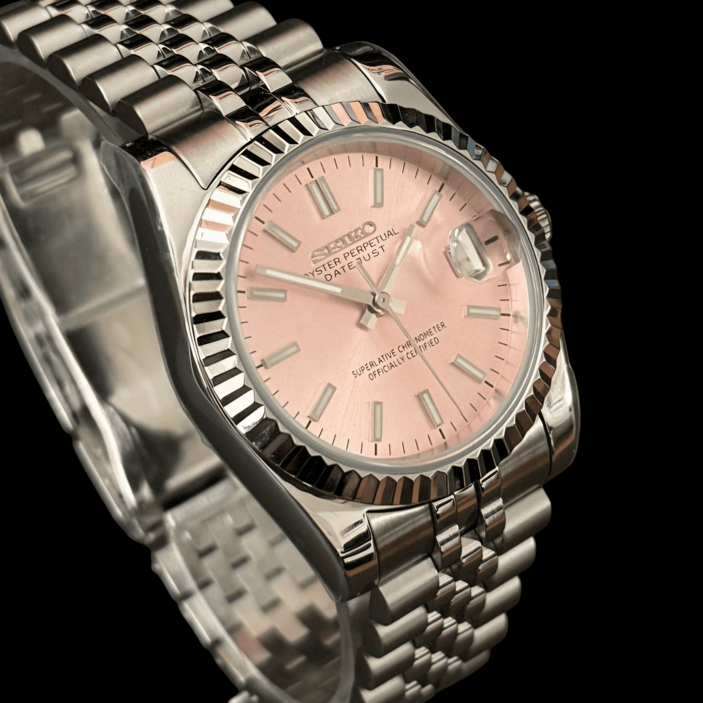 Modtime Seiko Mod SeikoJust Pink Salmon Dial - MODTIME