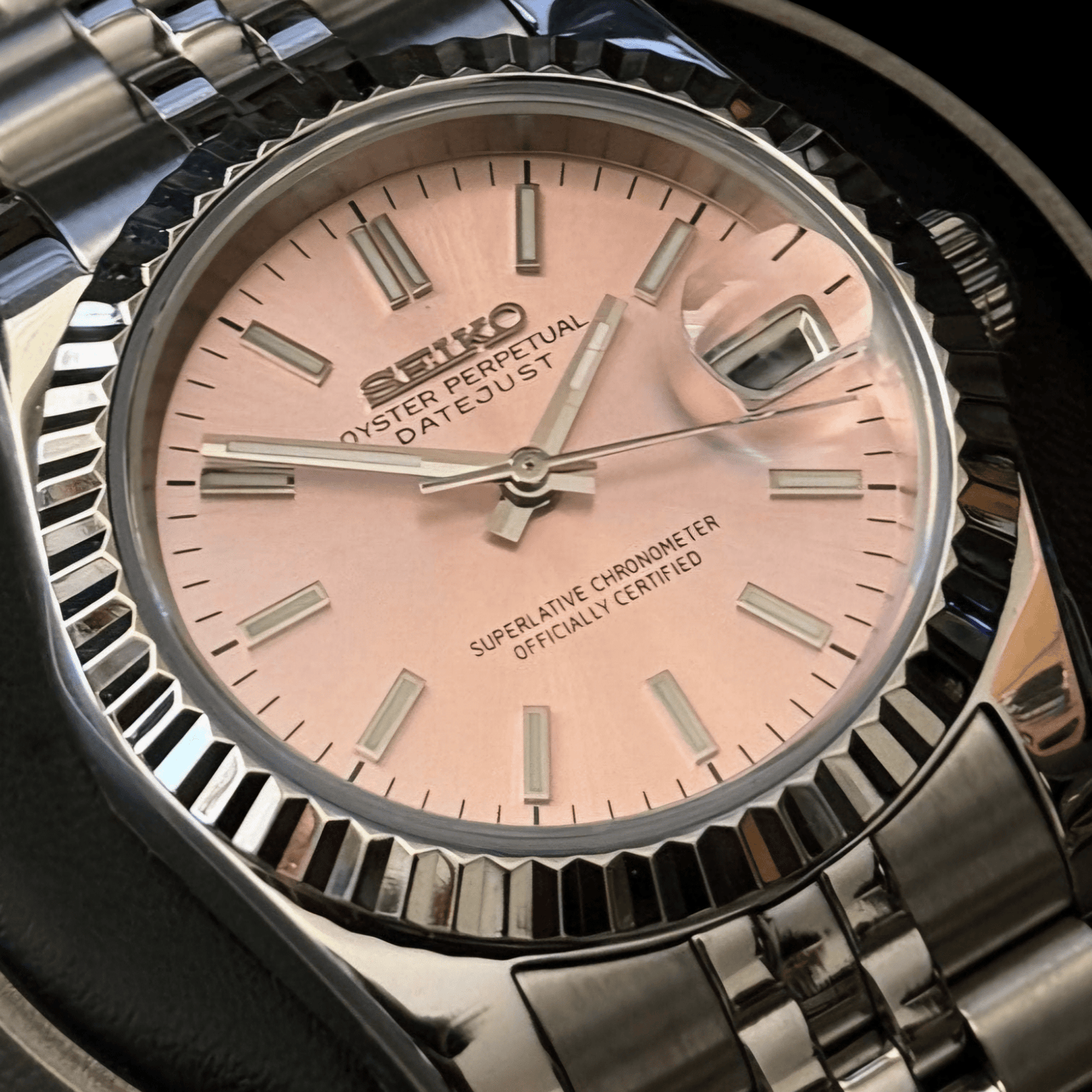 Modtime Seiko Mod SeikoJust Pink Salmon Dial - MODTIME