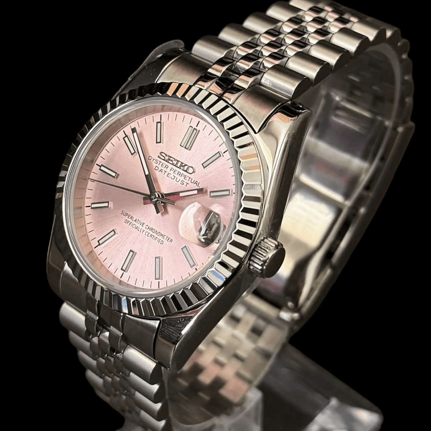 Modtime Seiko Mod SeikoJust Pink Salmon Dial - MODTIME