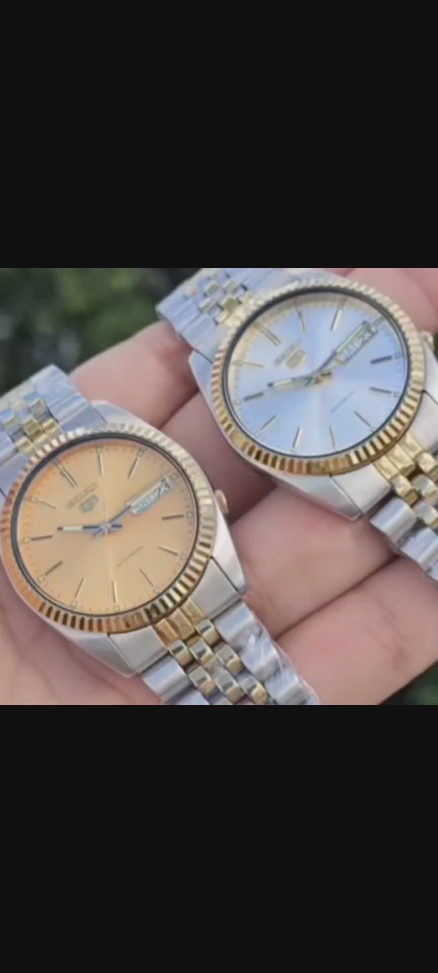 A Close Up Video of 2 Seiko Mods DateJust with Two-Tone Bracelets