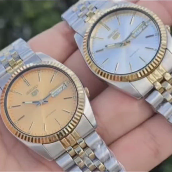 A Close Up Video of 2 Seiko Mods DateJust with Two-Tone Bracelets