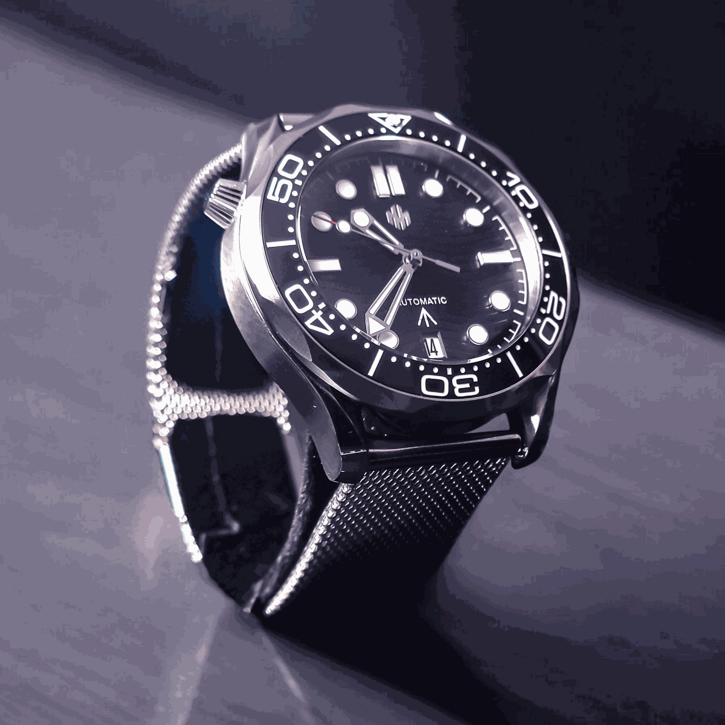 Seiko Mod Black Dial Spectre 007 Sea Master Homage - Signature Series - MODTIME