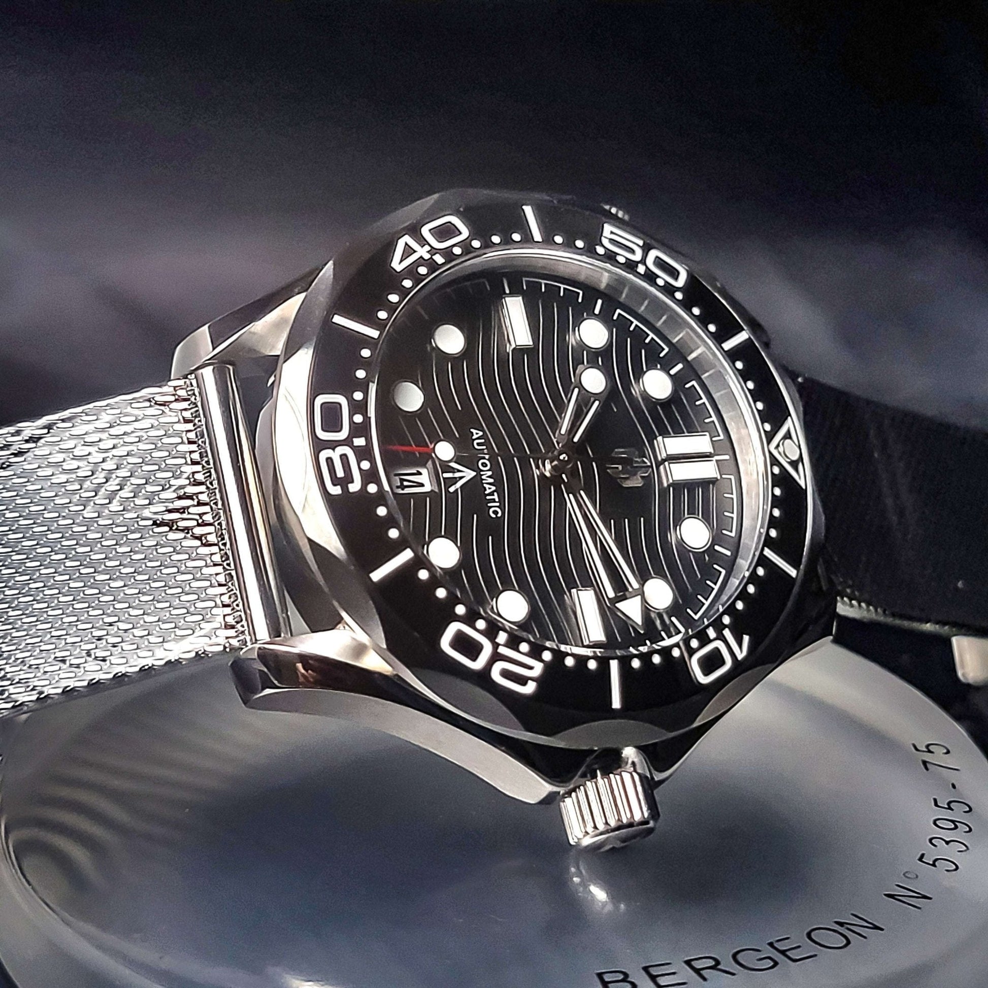 Seiko Mod Black Dial Spectre 007 Sea Master Homage - Signature Series - MODTIME