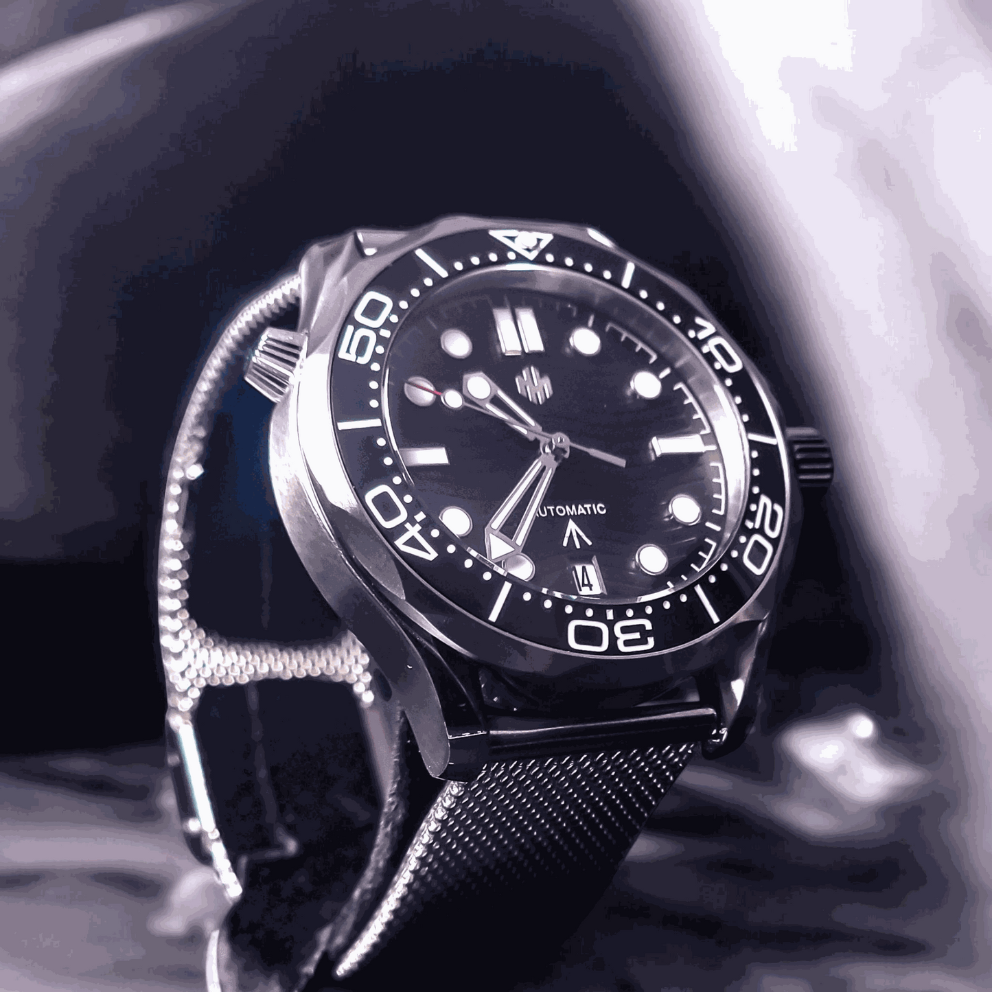 Seiko Mod Black Dial Spectre 007 Sea Master Homage - Signature Series - MODTIME