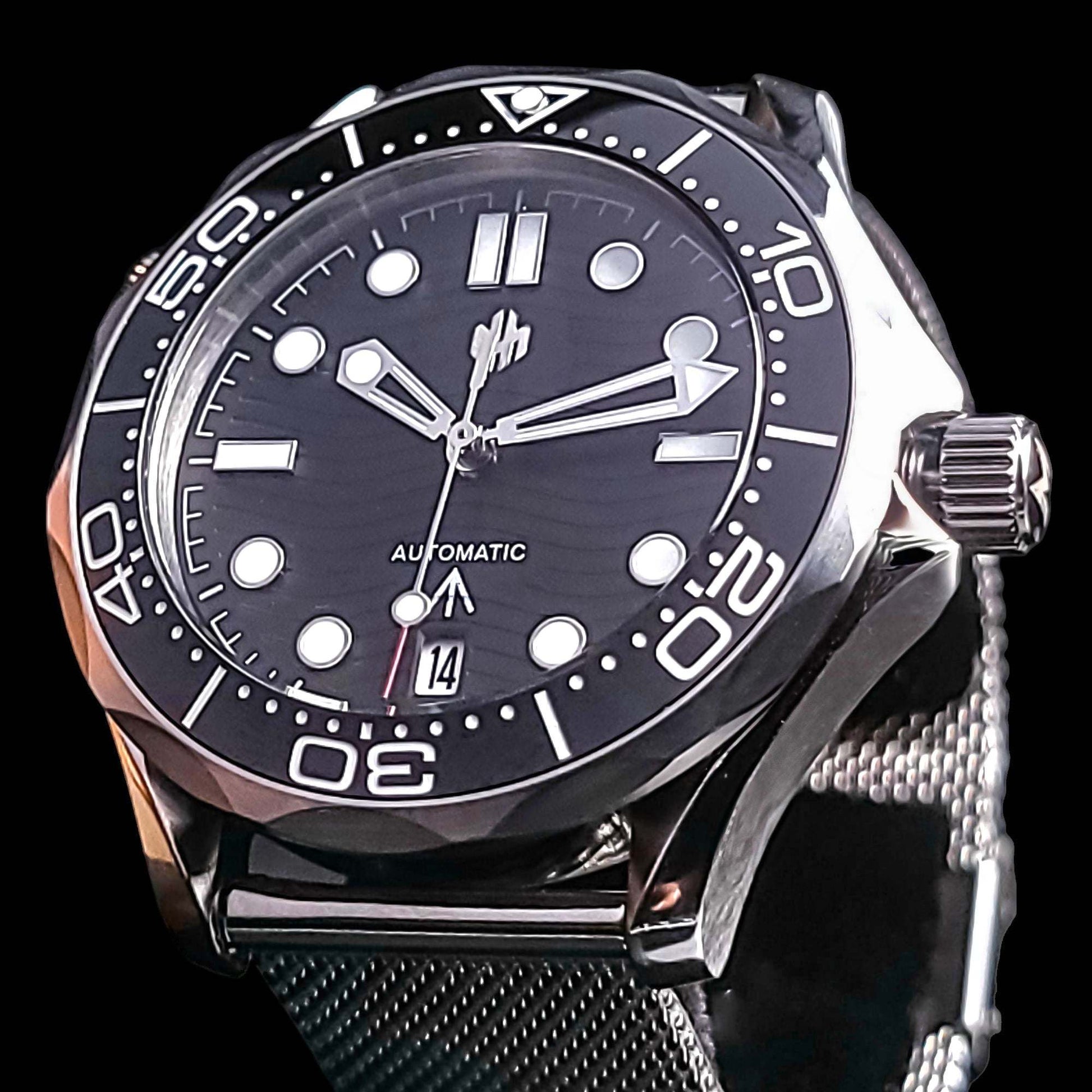 Seiko Mod Black Dial Spectre 007 Sea Master Homage - Signature Series - MODTIME