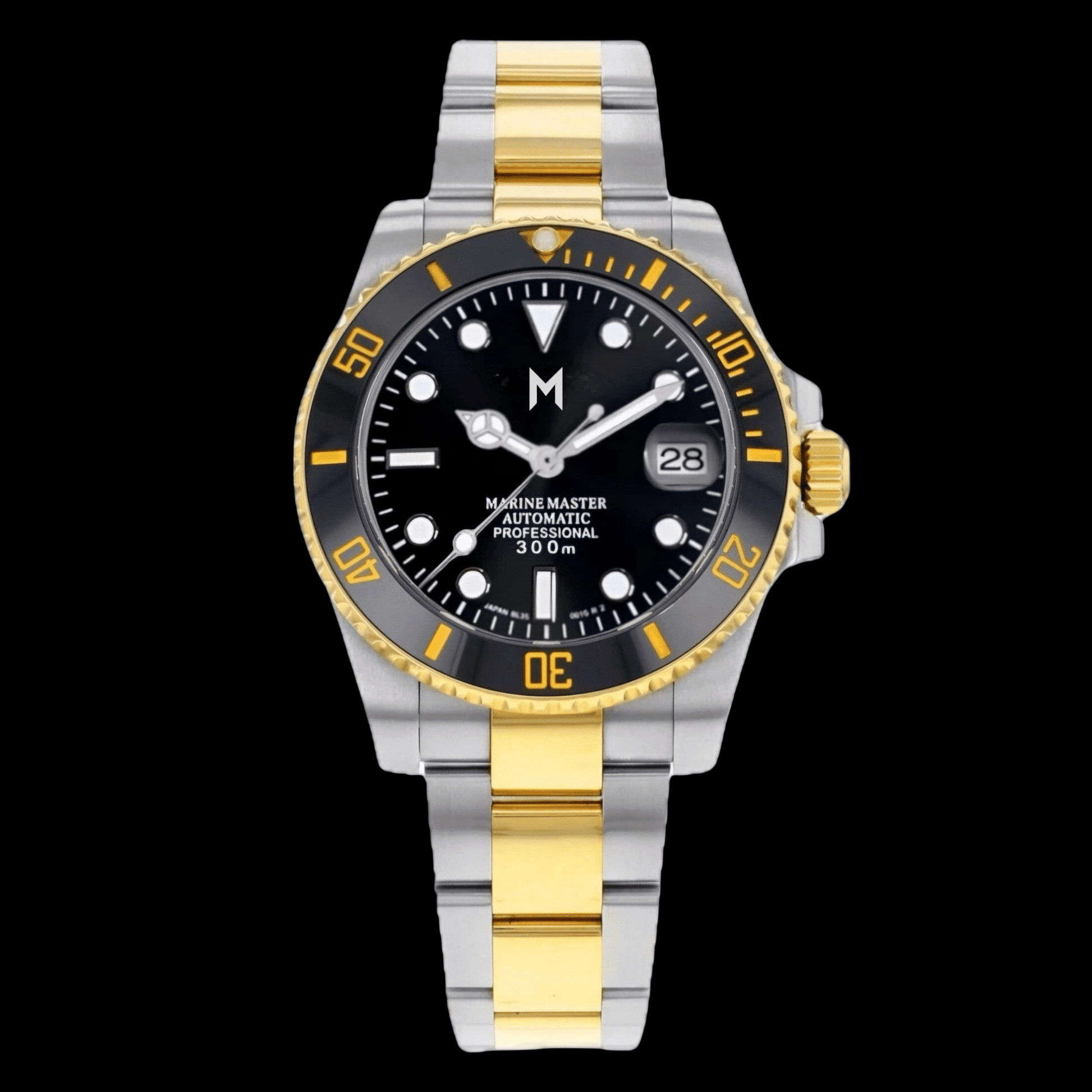 Seiko Mod Black Gold Two - Tone Seikomariner Diver Series - MODTIME