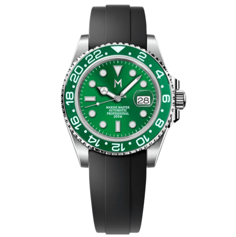 Seiko Mod Green Seikomariner " Hulk " - Rubber Bracelet - MODTIME