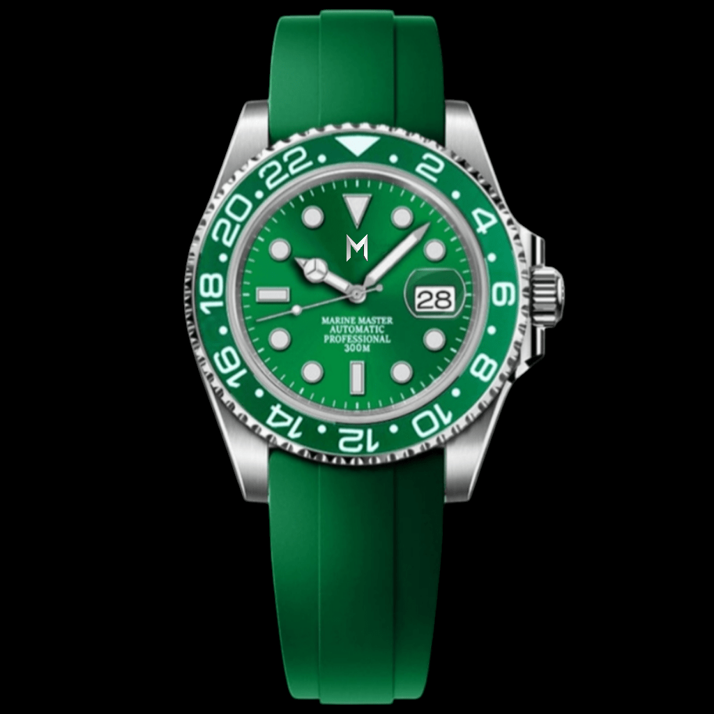 Seiko Mod Green Seikomariner " Hulk " - Rubber Bracelet - MODTIME