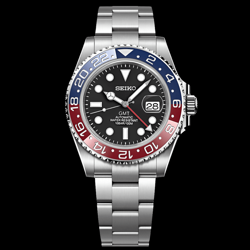 Seiko Mod Red Blue " Pepsi " GMT - Master Homage Series - MODTIME