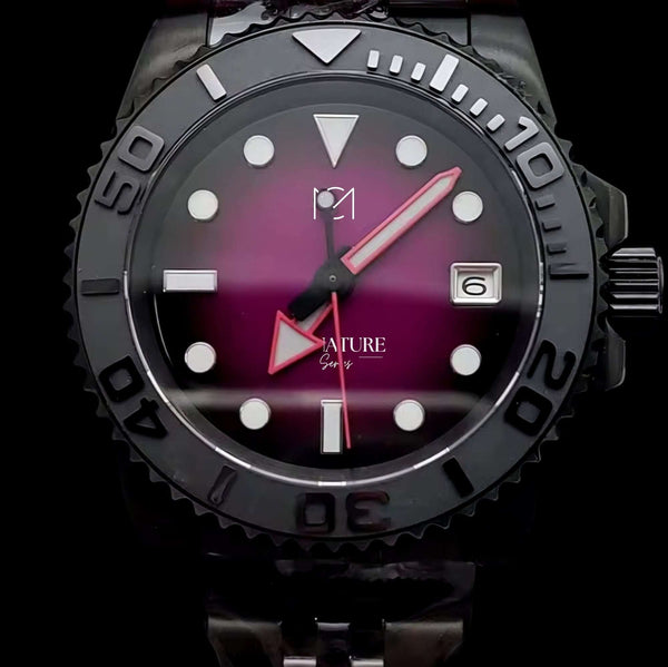 Modded Seiko Custom Purple Black Submariner - Modtime