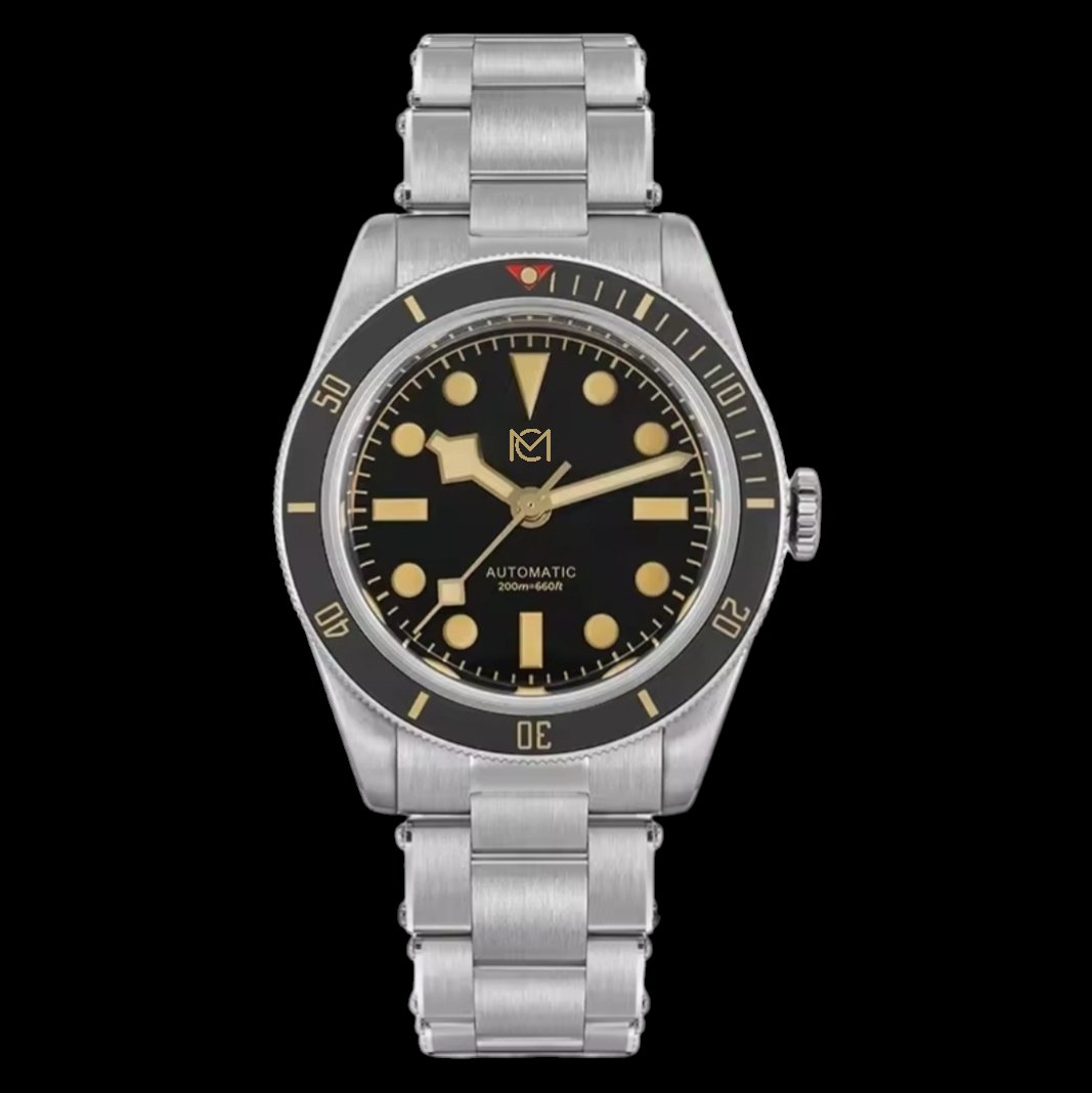 Handcrafted Vintage Seiko Mod black dial