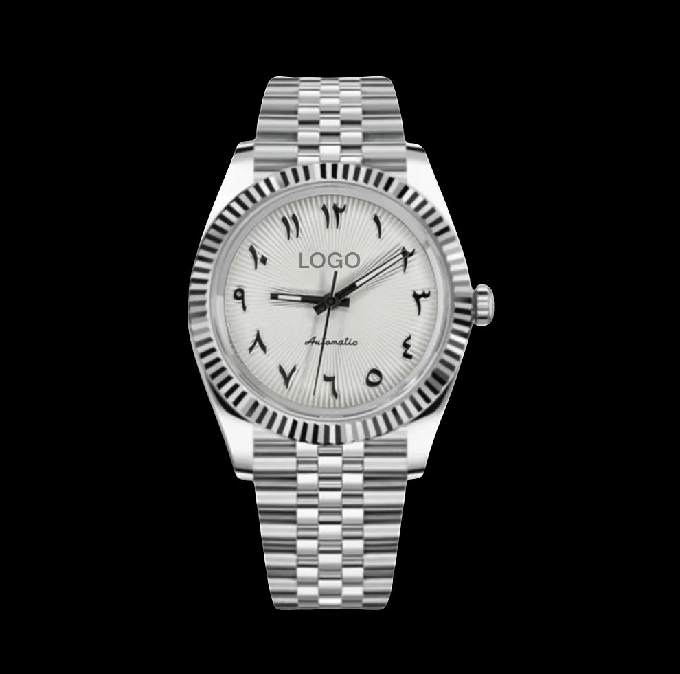 Custom made Seiko Datejust white Arabic dial jubilee bracelet