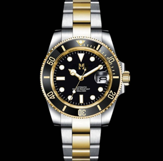 Seiko Mod Submariner Homage Black Gold Series - Modtime