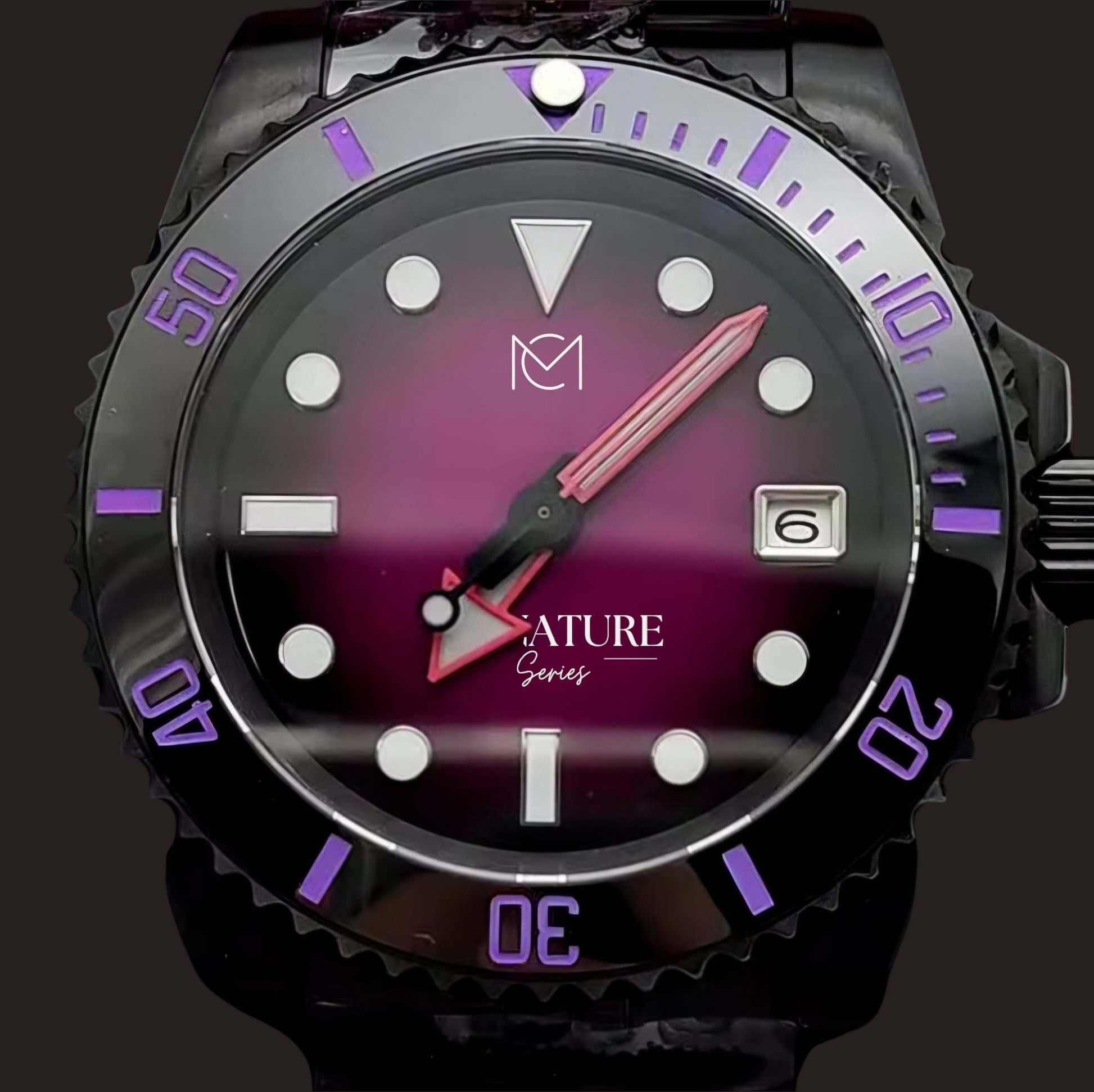 Modded Seiko Custom Purple Black Submariner - Modtime