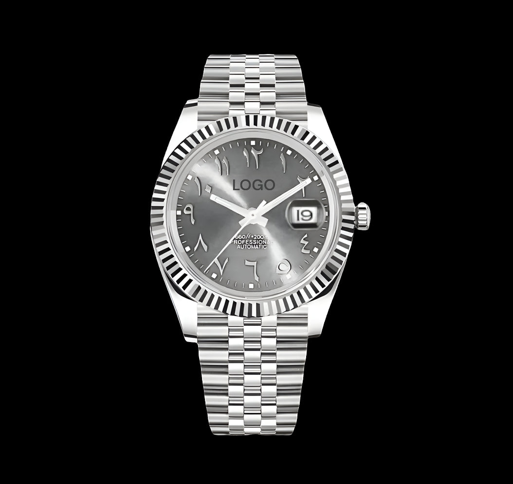 Custom made Seiko Datejust grey Arabic dial jubilee bracelet