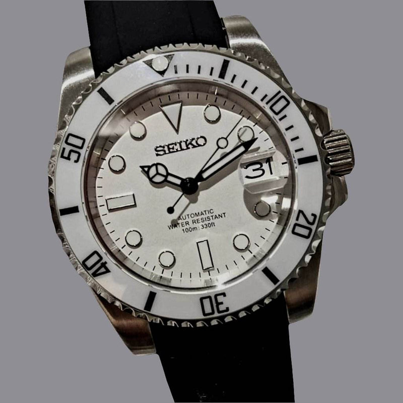 Modded Seiko Submariner Black White Stormtrooper - Modtime