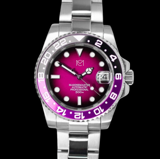 Modtime Custom Purple Black Seiko Submariner Diver " Joker " 