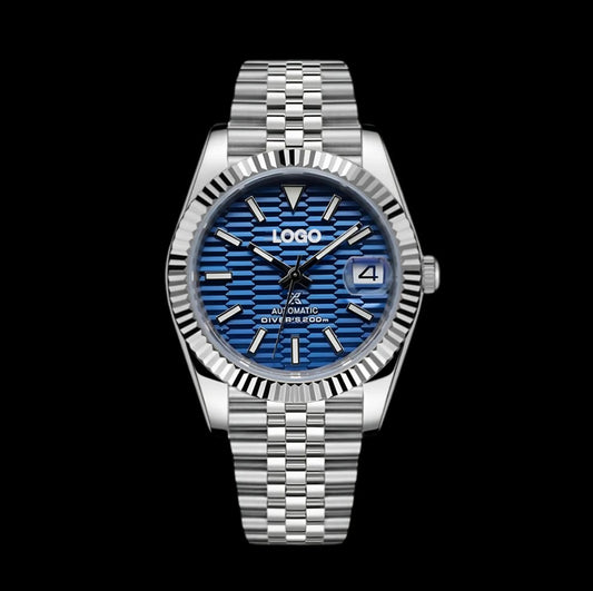 Custom made Seiko Datejust blue sunburst  dial jubilee bracelet