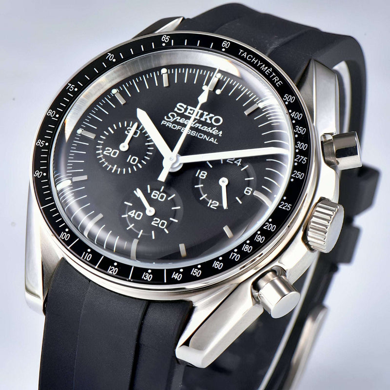 Seiko Mod Speedmaster Homage Black Dial - Timeless Design - Modtime