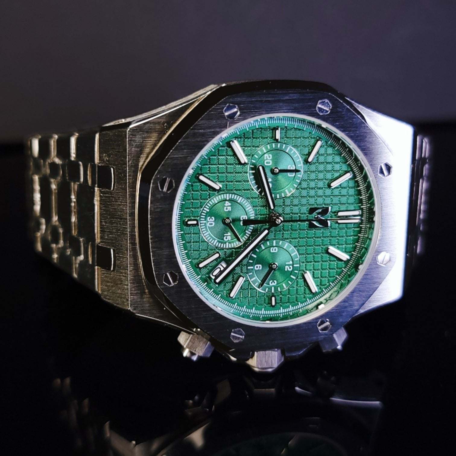 Modded Seiko Royal Oak Homage Series Green Dial