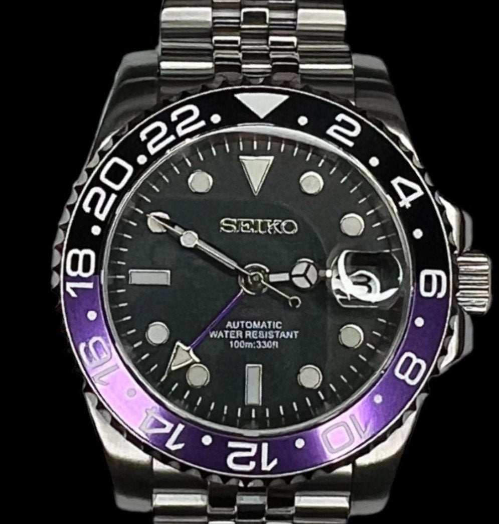 Modtime Custom Stainless-Steel GMT " Joker " Purple Black Series - MODTIME 