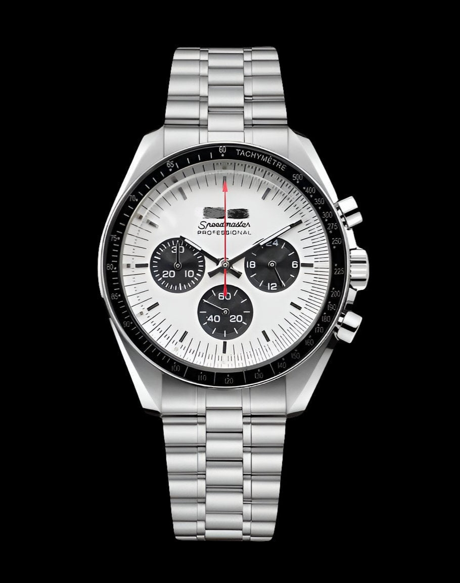 Modded Seiko mod Omega Speedmaster Homage White and black dials 