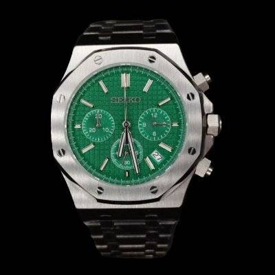 Modded Seiko Royal Oak Homage Series Green Dial