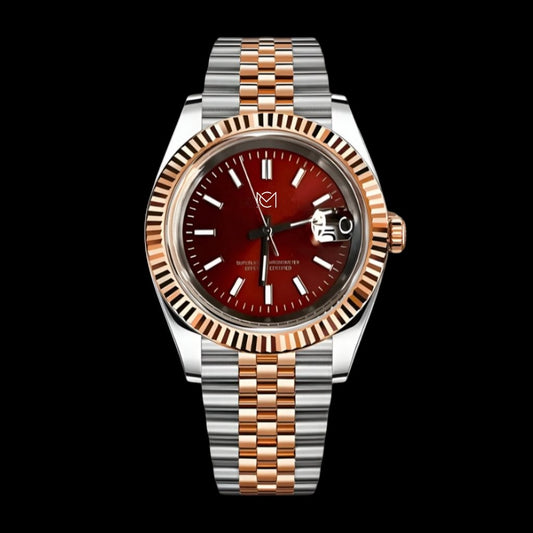 Custom made Seiko Datejust Wine dial two tone jubilee bracelet