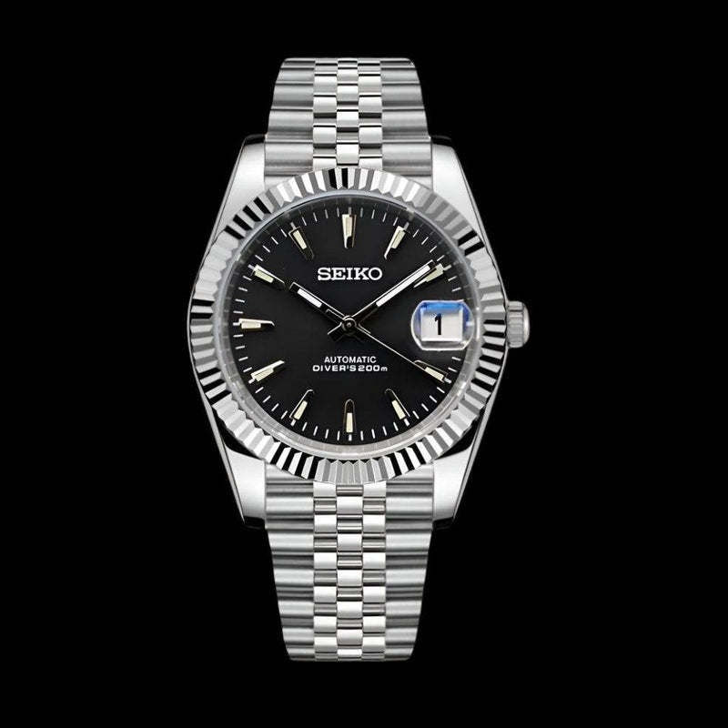 Seiko Mod Datejust Homage black dial