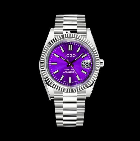 Custom made Seiko Datejust Purple dial jubilee bracelet