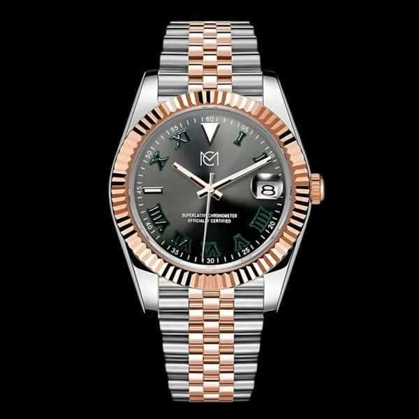 Seiko Mod DateJust Homage Two-Tone " Wimbledon " Roman Dial - Modtime