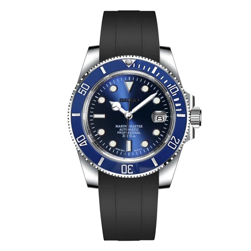  Modded Seiko Submariner Homage Blue Smurf Diver - Modtime