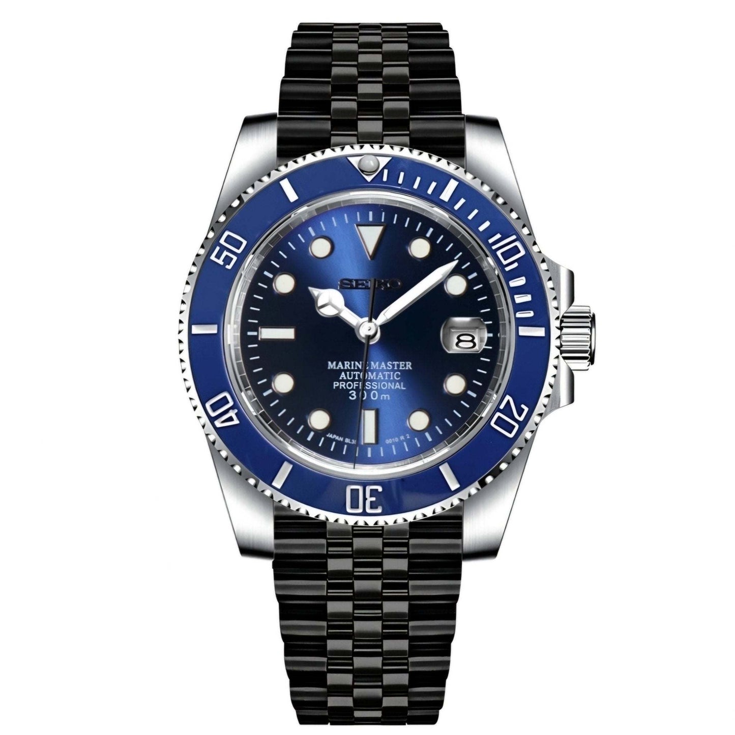  Modded Seiko Submariner Homage Blue Smurf Diver - Modtime