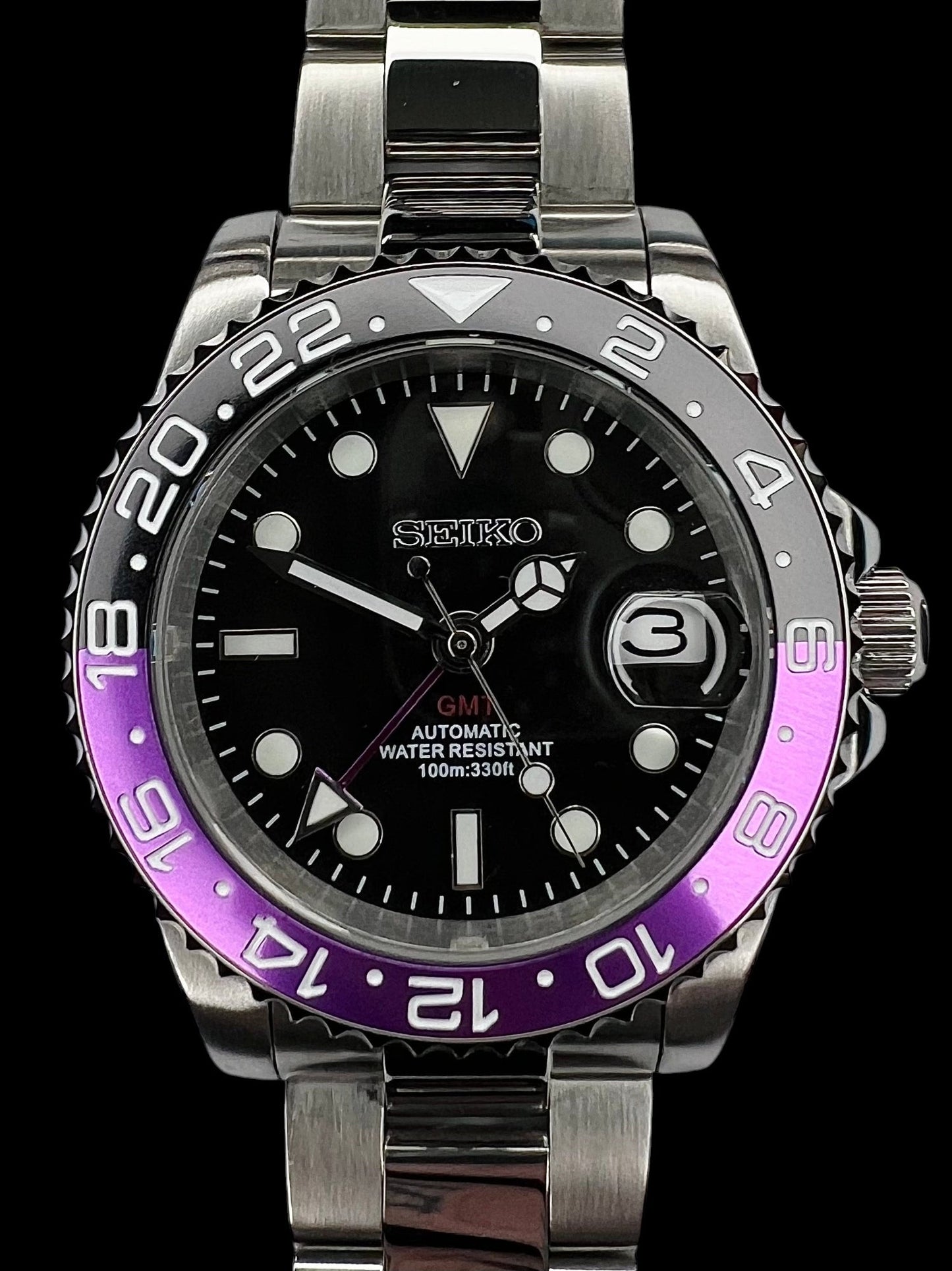 Modtime Custom Stainless-Steel GMT " Joker " Purple Black Series - MODTIME 