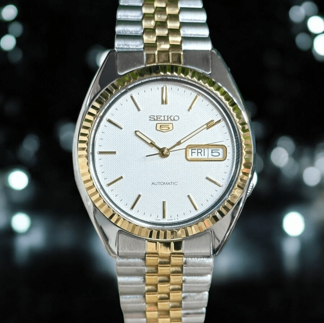 Seiko Mod DateJust Homage Two-Tone White S5 Dial 