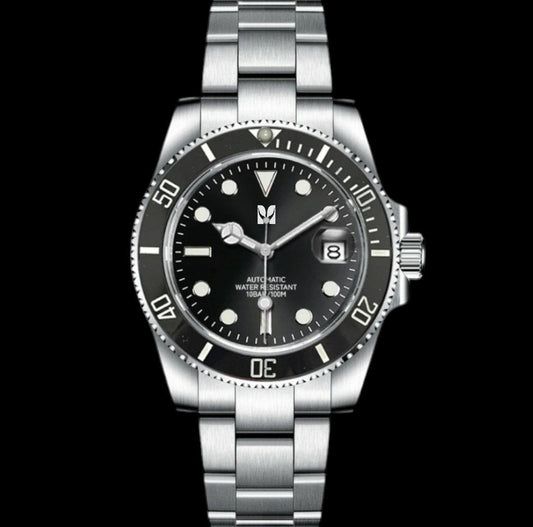 Seiko Mod black Dial submariner oyster bracelet