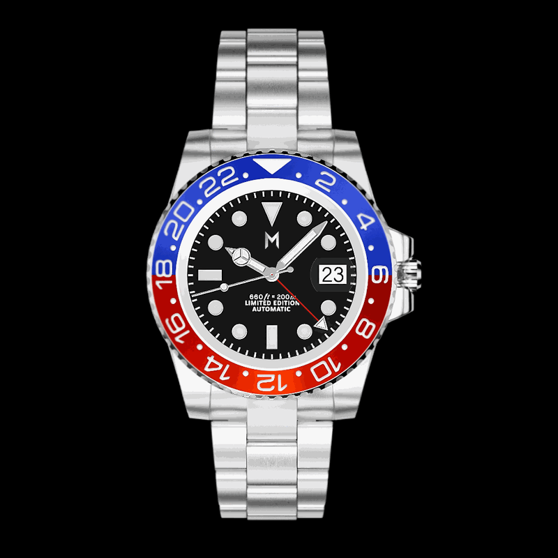 Seiko Mod Red Blue " Pepsi " GMT - Master Homage Series - MODTIME