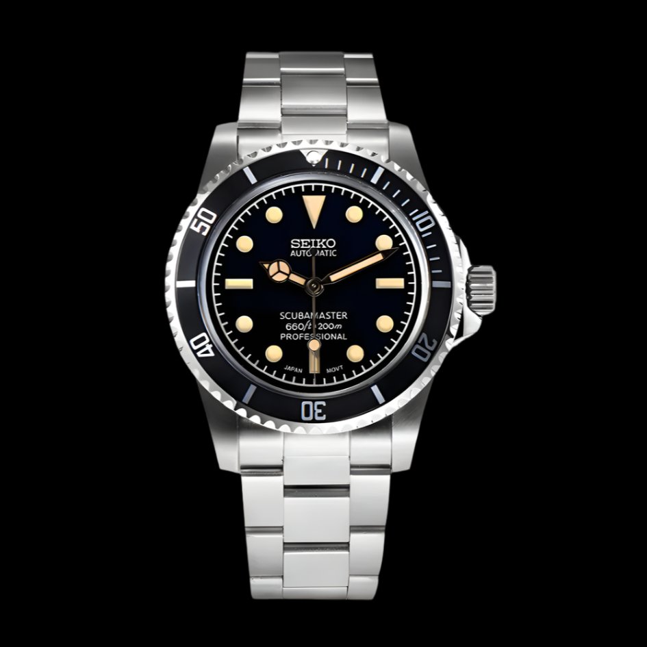 Vintage Seiko Submariner Mod black dial