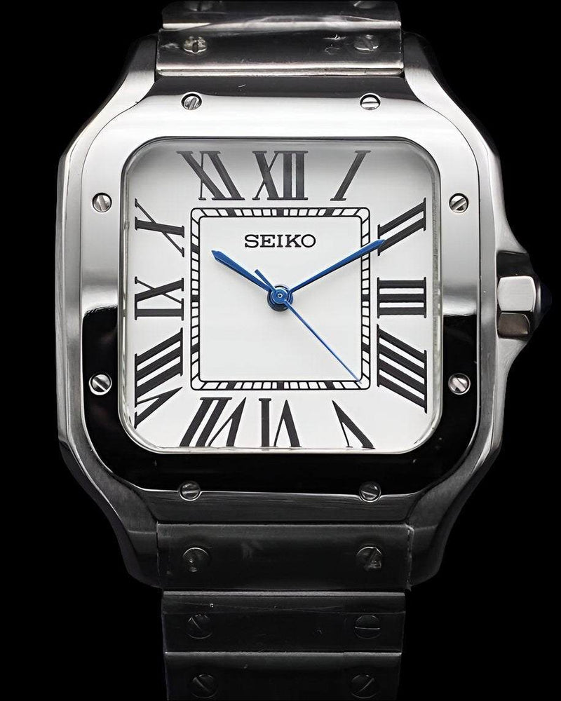 Handcrafted white dial Seiko Santos mod