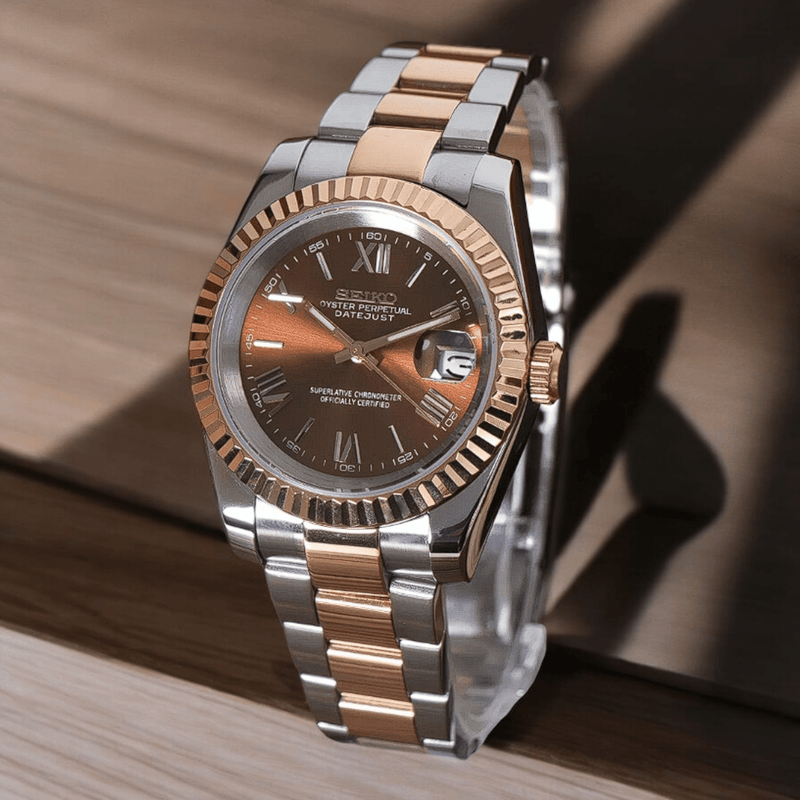 Seiko Mod Datejust Two-Tone Chocolate Dial - Chrono Custom