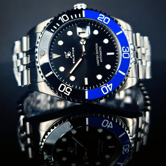 Seiko Mod Limited Edition Batman Diver with a ceramic bezel, Sapphire Crystal, luminous hands 