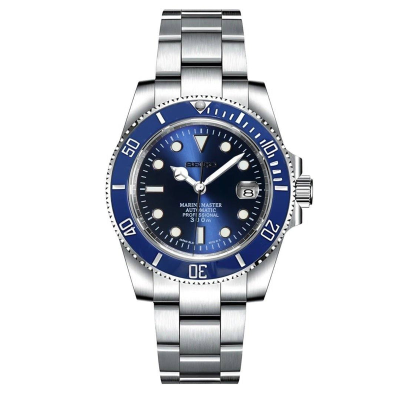  Modded Seiko Submariner Homage Blue Smurf Diver - Modtime