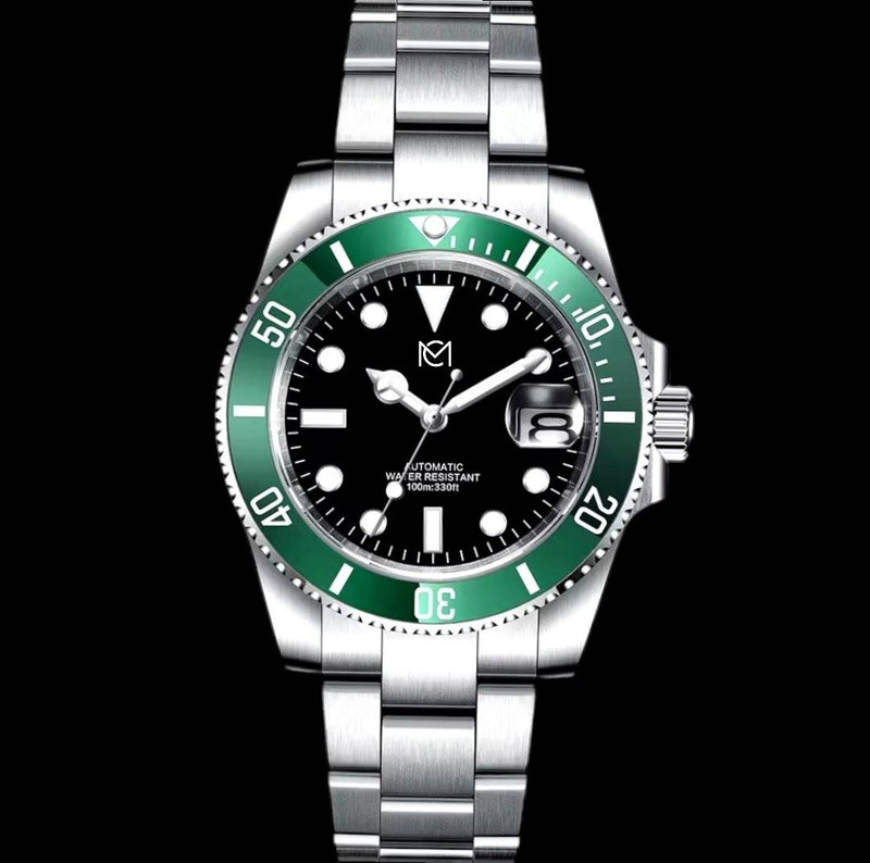 Modtime Green Black Seiko mod submariner " Starbucks " Series